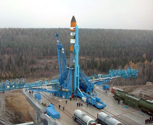 The Angara space rocket in the Plesetsk cosmodrome.