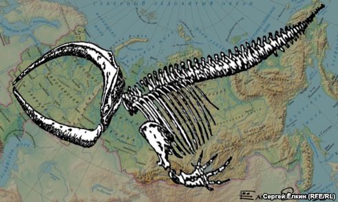 This reflection on the award-winning film Leviathan is done by Russian cartoonist Sergei Elkin (Svoboda.org).