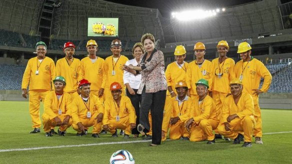 President Rousseff at the opningen of a new World Cup stadium in  Natal. FOTO: ROBERTO STUCKERT FILHO/AP/NTB SCANPIX
