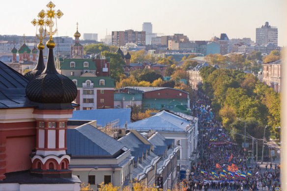 Moscow marches for peace.