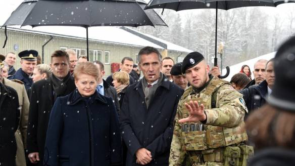 Jens Stoltenberd and Dalia Grybauskaite are not amused with Russian military activities in the Baltic.