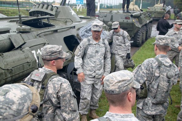 Image from the Rapid Trident 2014 training exercise which took place in Ukraine during September 2014 and involved troops from Ukraine, NATO members and other states.  