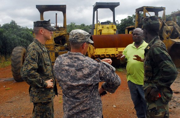 U.S. Army Africa Clearing the way for Ebola treatment unit sites near Barclayville, Liberia. Photo: U.S. Army Africa photo by Pfc. Craig Philbrick/vi a Flickr