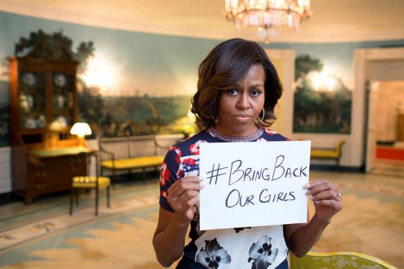US First Lady Michelle Obama initiated the #BringBackOurGirls hashtag
