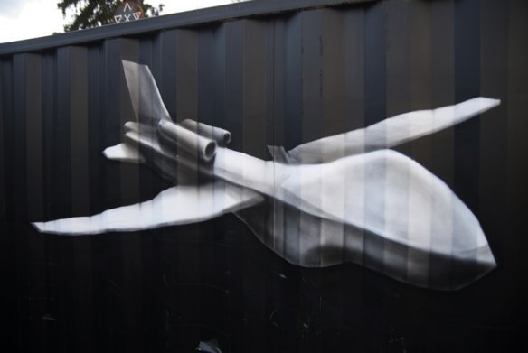 A graffiti artist's impression of a drone. Photo: CC/Thierry Ehrmann.
