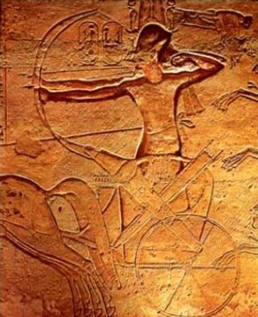Ramses II at Kadesh. Licensed under Public Domain via Commons.