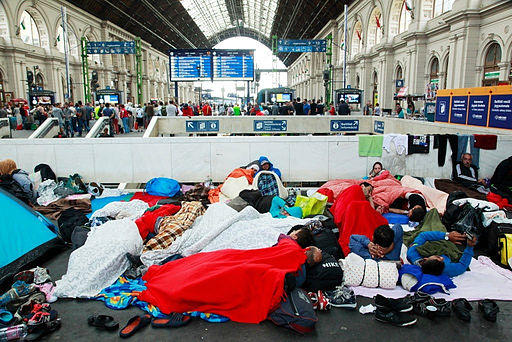 Refugees at Budapest Keleti railway station. Photo: Rebecca Harms. cc-by-sa-2.0.