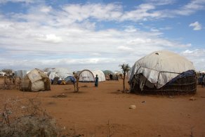 Refugee shelters in the Dadaab camp, northern Kenya (2011). Photo: Pete Lewis/Department for International Development, UK
